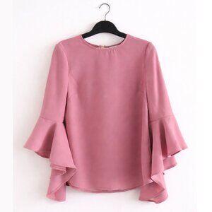 Ted Baker Juula Waterfall Sleeve Top in Dusty Rose Size XS